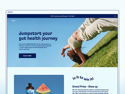 Fuel Your Gut – Landing Page branding drinks graphic design interface landing landing page lifestyle sweepstakes typography user experience web web design web layout website