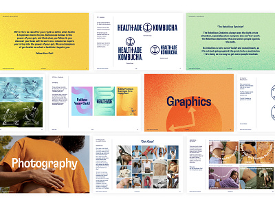 Health-Ade Brand Guidelines beverage brand brand design brand guide brand guidelines brand identity brand strategy color palette identity layout design manual typography visual identity system