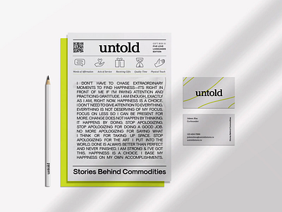 untold Newsprint | Entrepreneur Stories editorial graphic design layout logo minimal newspaper newsprint poster print print design small business spread startup stories type zine