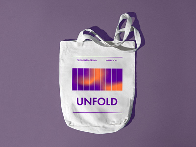 Unfold Tote Bags bag branding design explorations farming food geometric identity layout lines merch minimal produce purple sustainable tote tote bag type vegetables vertical