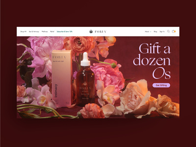 Foria Valentine's Campaign Landing Page Hero art direction bedroom bottle campaign cbd cpg florals flower landing page layout love nature photography photoshoot product sexual wellness type valentine valentines day vday