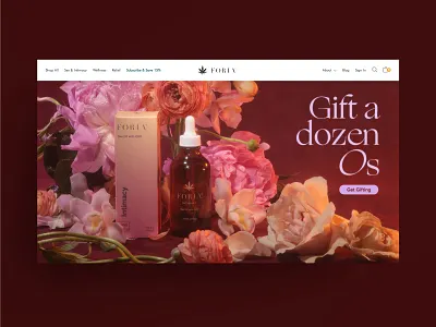 Foria Valentine's Campaign Landing Page Hero art direction bedroom bottle campaign cbd cpg florals flower landing page layout love nature photography photoshoot product sexual wellness type valentine valentines day vday