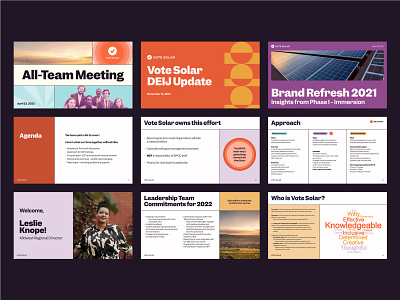 Vote Solar | Presentation Slide Templates branding clean energy conference decks grid identity layout pitching presentation presentation design slide design slides solar stakeholder type visual identity