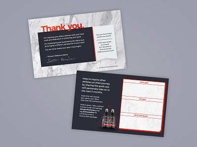Thank You Postcard athletes branding composition design layout postcards print recycled paper sustainable texture unboxing vector
