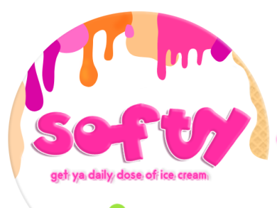Softy branding graphic design ice cream logo