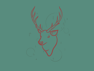 Red Elk design digital drawing elk icon ipadpro logo procreate