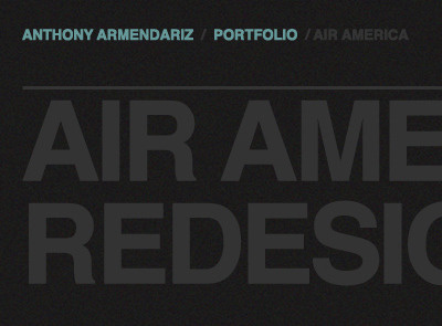 Aa Portfolio v2 - Header Detail anthonyarmendariz dark gray header helvetica portfolio website