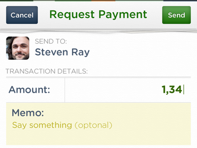 Request a Payment 39argyle ios iphone mobile peertopeerpayment