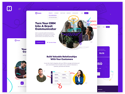 Hatch App Website branding crm graphic handdrawn illustration product ui ui design ux ux design website