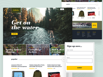 Cabela's Redesign branding design fishing hunting interface nature outdoors ui ui design ux ux design web design website