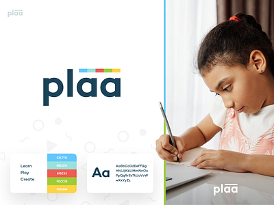 plaa - branding brand branding children create design fun identity kids learn learning app logo play playful