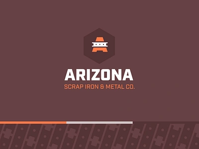 Arizona Scrap Iron & Metal Co arizona brand branding colors identity iron logo maroon metal orange rust