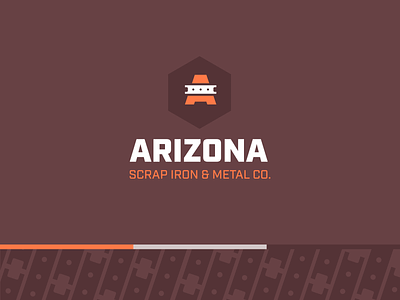 Arizona Scrap Iron & Metal Co arizona brand branding colors identity iron logo maroon metal orange rust