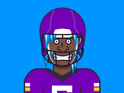 Teddy Bridgewater football helmet illustration nfl sports teddy bridgewater vector vikings