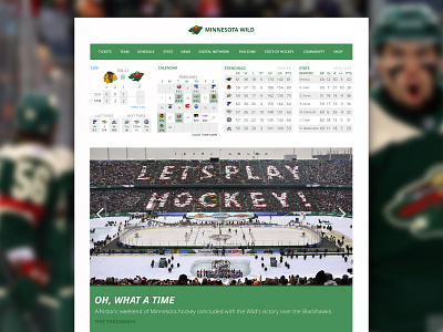 NHL Team Site Redesign nhl redesign sketch app sports ui ux website