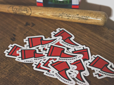 Red Pennant Sticker creative south pennant red pennant sports sports design sticker stickermule