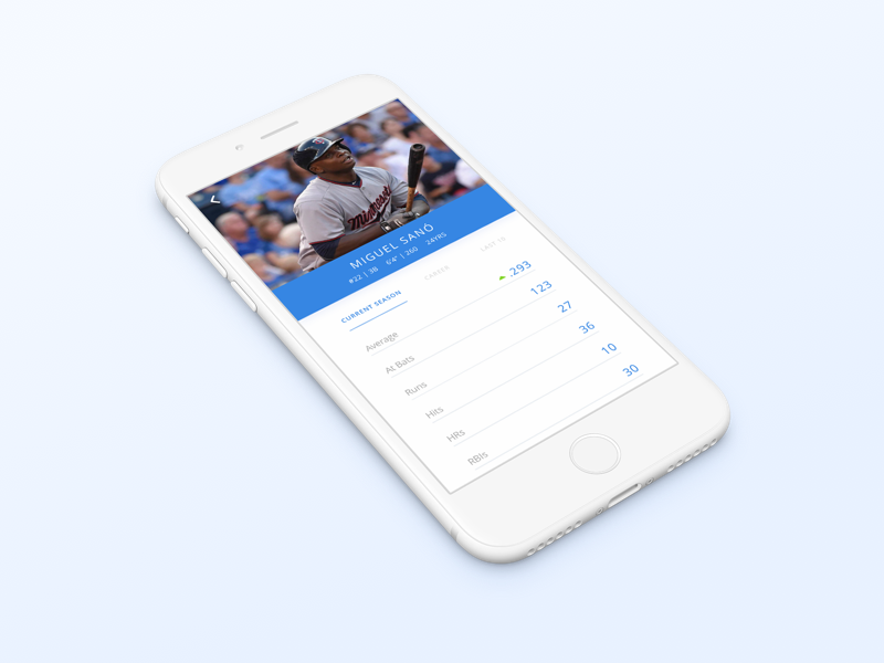 Baseball Stats App 2 by Evan Place on Dribbble