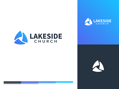 Lakeside Logo blue church church branding clean logo mark modern triangle trinity