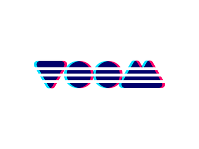 Voom Logo 3d blue brand branding clean edgy future logo logotype modern overlap red simple voom