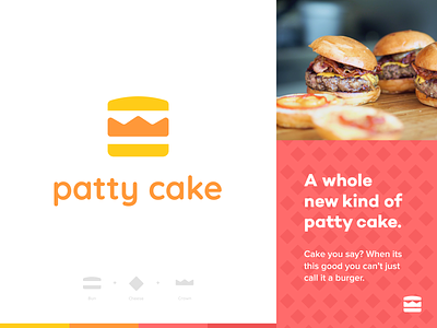 Patty Cake Burgers brand branding burger colors icon identity illustration logo patty cake