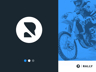 Rally Brand brand branding dirt bike id identity illustration logo logomark mark motocross negative space r r logo rally