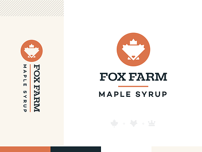 Fox Farm Maple Syrup brand branding crown farm fox fox logo king leaf logo maple maple leaf mark pancakes seal syrup waffles