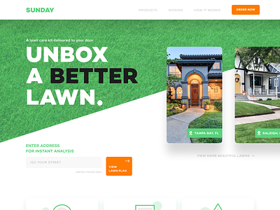 Sunday Lawn cards cta grass green landing page lawn site sunday ui ui design ux web website