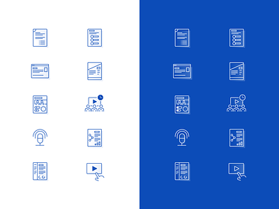 Document Icons branding design documents icon set icons illustration interactive line icon lines paper player research stroke icon strokes