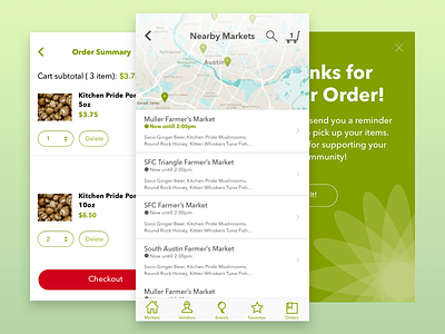 Farmers Market Purchasing Experience ecommerce maps mobile sketch ui