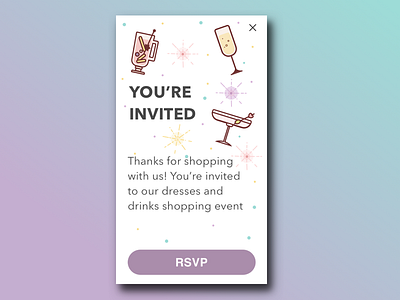 Event Invitation RSVP drinks ecommerce event food girly illustration invitation party rsvp shopping sketch ui