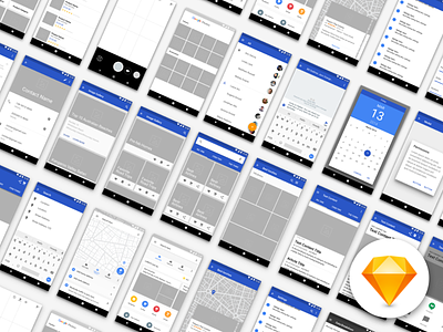 Android 8.0 Oreo Kit android download free freebie google kit material oreo pixel sketch ui wireframes