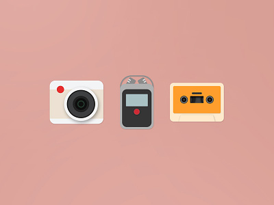 Desktop Icons : Leica, Recording & Music camera clean desktop flat icon music recording retro vintage