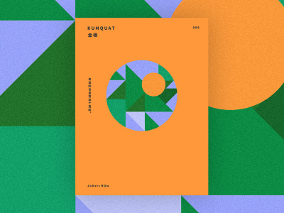 KUMQUAT 金橘 009 abstraction clean flat geometry graphics green illustration kumquat orange poster purple