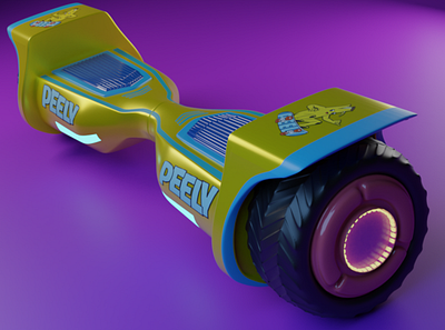 hoverboard Peely 3d animation graphic design illustration vector