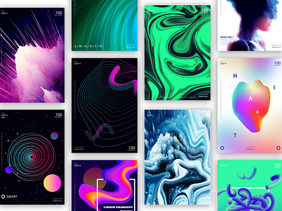 100 Days Poster Design（Day1-10） 3d abstract art art color colorful design gradient poster
