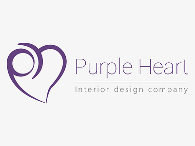 Purple Heart interior design logo purple