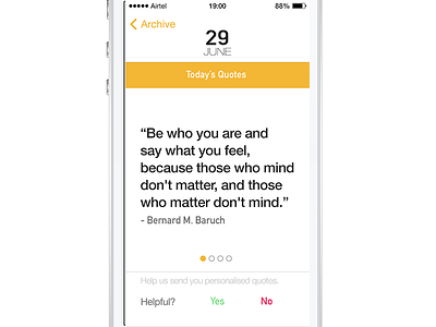 Personalised Quotes App Design app gui ios ios 8 mobile quotes simple ui ux