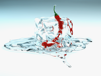 Melt 3d 4d chilly cinema cold flow ice icon icons liquid melt pepper real render water