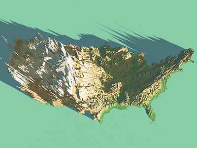 Top View USA 3d Map