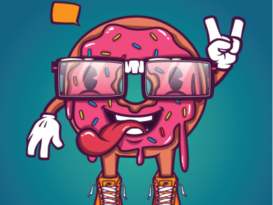 Vector Donut Guy adidas artwork cartoon character children book design donut illustration levi ortiz mexican food mexico nike print sale sketch ui ux vector