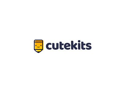 CuteKits Logo artwork branding cartoon children book design graphic design illustration levi ortiz logo minimal vector