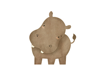 Cute Hippo artwork cartoon character children book hippo illustration kids levi ortiz print sketch vector