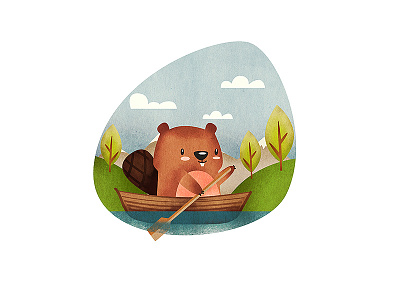 Beaver Character animation beaver boat character children book illustration levi ortiz mexico print