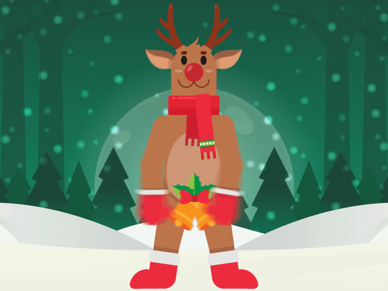 ChrisMUST Floss Jingle Bells animation christmas december design flat illustration reindeer rudolf snow vector