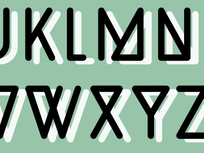 KLMNWXYZ capitals font vector