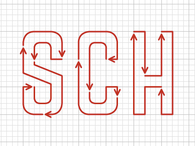 SCH card grid illustrator red typography