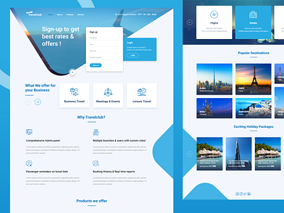 Marketing Page ! marketing landing page offers signup travel ui design