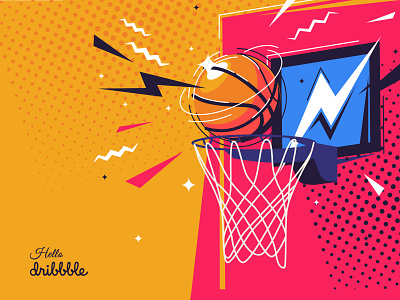 Hello Dribbble art colorful creative design dribbble illustration vector