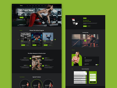 Online Fitness and Gym Website Landing Page Design