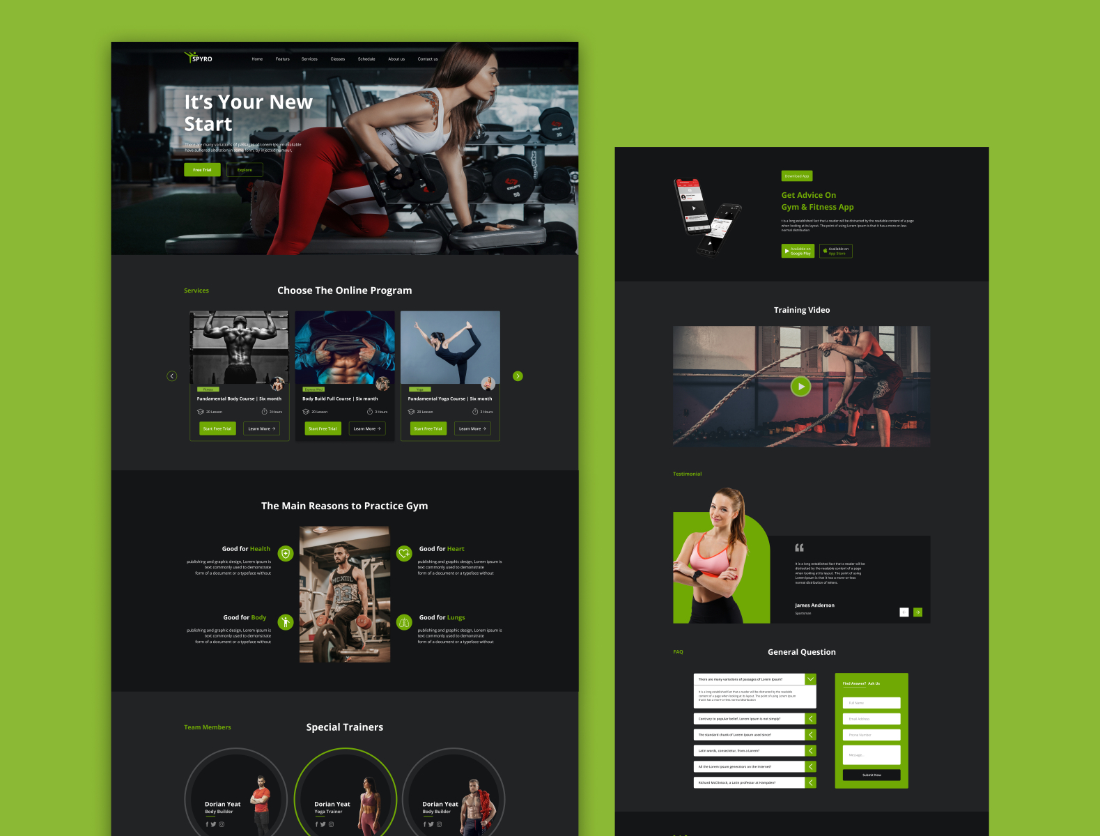 Online Fitness and Gym Website Landing Page Design by Nur Uddin Patwary ...